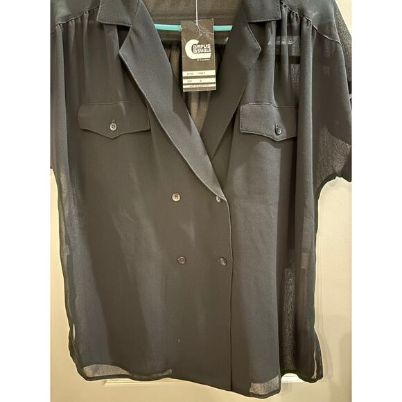 VINTAGE NWT SHEER BLACK TOP SIZE SMALL - Picture 4 of 6